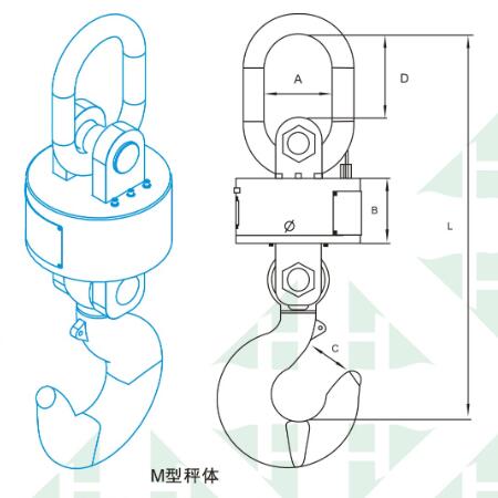 帥華大噸位無(wú)線吊秤尺寸圖